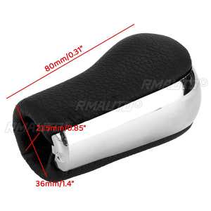 Poignée de levier de vitesses chromée à 5 vitesses en cuir PU pour Toyota AYGO Verso Corolla RAV4 Avensis Yaris - Product Image 6