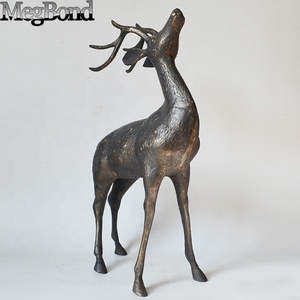 Tượng Hươu Bằng Đồng Kích Thước Cuộc Sống Bằng Nhôm Đúc Để Trang Trí Sân Vườn Và Nhà Cửa, Bộ Hươu Và Hươu Điêu Khắc Vườn - Product Image 4