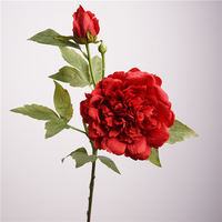 A-1711 2 kepala artifisial kualitas tinggi, bunga Peony sentuhan asli kepala besar putih, merah muda, bunga Peony untuk dekorasi pesta pernikahan