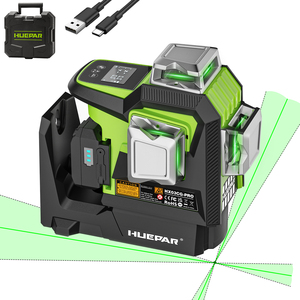 <span class=keywords><strong>Huepar</strong></span> HX03CG PRO <span class=keywords><strong>3X360</strong></span> °     Nivel Láser Eléctrico con Base Giratoria, Pantalla LCD, 12 Líneas, Haz Verde 3D - Product Image 1