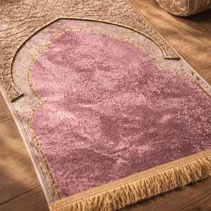 Tapis de prière de luxe de haute qualité de style musulman en polyester, antidérapant, antibactérien, résistant aux taches, tissé, rectangulaire - Product Image 6