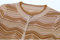 Vernalux 2026 – Ensemble Chic Décontracté en Maille Zigzag pour Femme : Cardigan à Manches Longues et Robe Longue Moulante Élégante pour l'Automne
