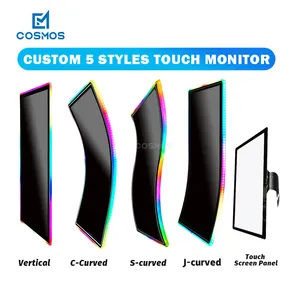 23.6 27 32 43 Inch Custom Size Touch Screen Curved Monitor Game Machine Screen Gaming Embedded Touch Screen Monitor LCD Display