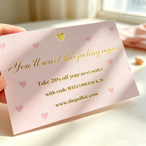Tarjeta de Agradecimiento Personalizada con Lámina Dorada, Diseño de Corazón Rosa para Empaquetado de Pequeñas Empresas - Product Image 5