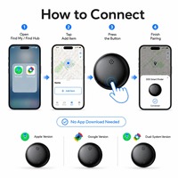 Pelacak Anti-Hilang Kompatibel dengan iOS & Android, Peringatan Kehilangan untuk Kartu ID Kerja, Daya Tahan Baterai Lama, Harga Terjangkau