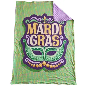 Mardi Gras-Manta de Boutique para niñas, accesorios de ropa para niños, manta púrpura de 29x43 pulgadas, venta al por mayor
