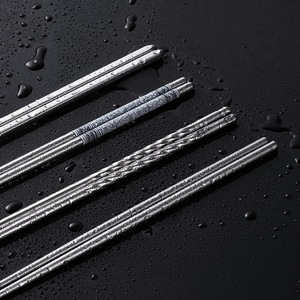 Stainless Steel Chopsticks 22cm Anti Slip Thickened Hollow Design For Hotels And Restaurants - Product Image 1