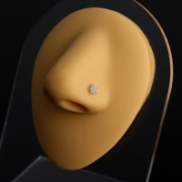 Piercing de nez en argent sterling 925 plaqué or 24g, bijou de piercing nasal en forme d'étoile avec zircon pour mariage et fiançailles