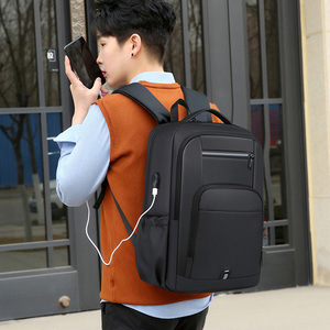 Sac à dos pour ordinateur portable personnalisé pour homme, grande capacité, noir, avec chargement USB, imperméable, durable, en Oxford, pour voyage, école, affaires - Product Image 2