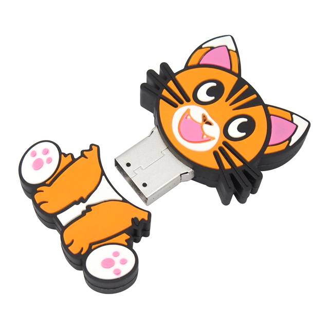 Cartoon Cat PVC Silicone USB Flash Drive 2.0 3.0 4GB 8GB 16GB Pen Drive with Logo 32GB 64GB USB Cartoon cat Stick Pendrive