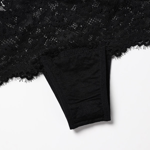 Pizzo europeo e americano nero sexy ragazza collant foto arco sollevamento anca scavato divertente donna sexy <span class=keywords><strong>senza</strong></span> reggiseno e mutandine - Product Image 5