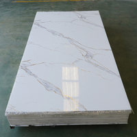Panneau mural en faux marbre PVC 4x8 pieds, haute brillance, 2 mm 3 mm, feuille de marbre UV, service de découpe, écologique, imperméable