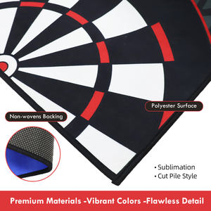 Tapis <span class=keywords><strong>de</strong></span> fléchettes personnalisé en polyester 100 % avec contour en caoutchouc surélevé pour la <span class=keywords><strong>protection</strong></span> du sol – Vente en gros - Product Image 2