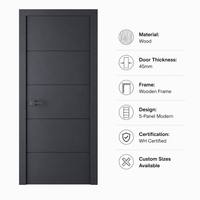 Porte coupe-feu en bois 20-60 minutes certifiée WH pour chambre d'hôtel, immeuble multi-appartements, bureau, école, résidence privée haut de gamme, moderne