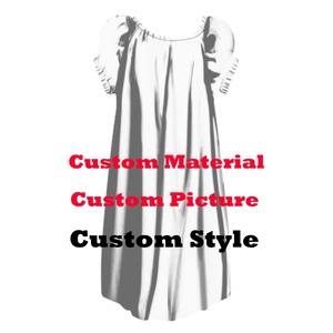 Vestido Polinesio Rojo Personalizable para Mujer, Nuevo Diseño, Estilo Isleño del Pacífico, Mumu con Mangas Cortas Abullonadas, Corte Midi Holgado y Voluminoso, Natural, ODM - Product Image 5