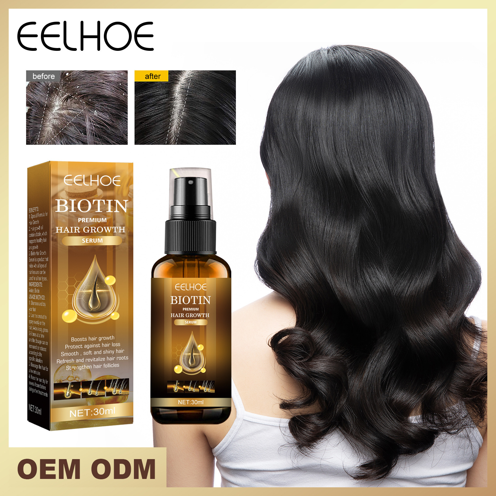 Biotin Hair Growth Serum with Organic Plant Ingredients for Hair