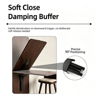 Table pliante murale rétractable pour ordinateur portable, petite et pliable, avec mécanisme d'écriture et de suspension intégré à un côté