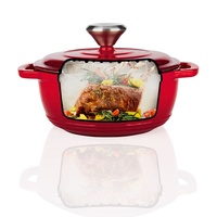 Marmites en fonte polie émaillée pour la cuisine à domicile ensemble d'ustensiles de cuisine casseroles soupe marmite avec couvercle