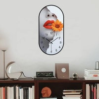 Horloge murale silencieuse en plastique abstrait moderne et simple, horloge décorative à quartz sans tic-tac, décoration murale attrayante pour l'art mural intérieur