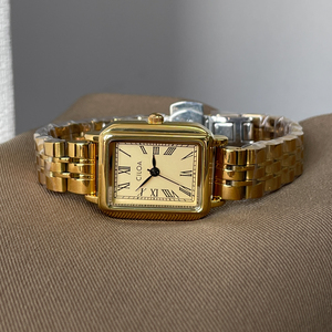 Reloj retro dorado CILOA para mujer, de alta calidad, moderno, de acero inoxidable, resistente al agua, reloj de cuarzo de alta calidad, ideal para regalo. - Product Image 5