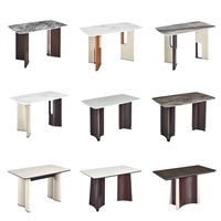 Table à manger en marbre moderne de luxe, de haute qualité, solide et durable, pour appartement et hôtel