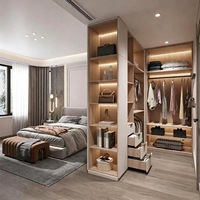 Dressing sur mesure pour toute la maison, style moderne et minimaliste, avec éclairage LED, porte en verre, armoire de rangement pour chambre à coucher