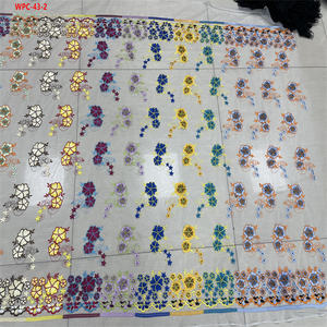 여성 드레스 의류용 공장 맞춤 꽃과 색상 자수 화이트 메쉬 튤 레이스 원단 순수 자수 원단 - Product Image 1