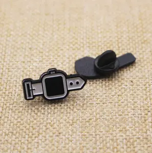 Custom Enamel Black and White Watch Lapel Pin Cartoon Sports Equipment Badge