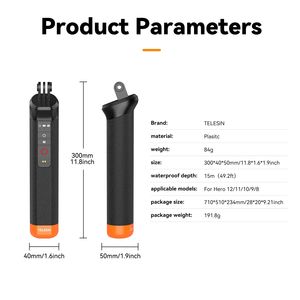 TELESIN Barre de Flottabilité Bâton de Selfie Étanche Bâton de Selfie Avec Dragonne Télécommande Sans Fil Pour <span class=keywords><strong>Gopro</strong></span> <span class=keywords><strong>Hero</strong></span> <span class=keywords><strong>9</strong></span> 10 11 12 - Product Image 3