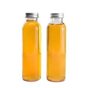250ml Glas-Getränke flasche mit Aluminium deckel 350ml versiegelt Transparente kalte Infuser-Tee flasche 500ml Saft frucht essig