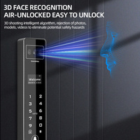 YAGU 3D reconnaissance faciale empreinte digitale tenir les mains serrure lunette étroite téléphone portable en aluminium serrure à code de porte serrure de porte intelligente automatique