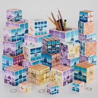 OEM ODM Personnalisé 3x3 Cube Symbole de Ville Européenne Imprimé UV en Plastique ABS Motif Géométrique Tendance Jouet pour Vacances en Europe