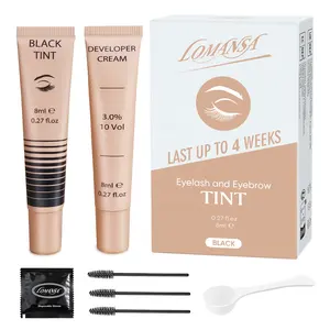 Kit de teinture hybride organique pour sourcils Teinture semi-permanente pour sourcils avec formule crème Teinture pour cils et sourcils