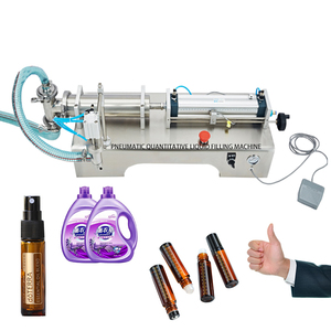 เครื่องบรรจุแบบกึ่งอัตโนมัติชนิดลูกสูบลมสำหรับของเหลวข้นหนืด เช่น น้ำยาฆ่าเชื้อ นม น้ำผลไม้ เบียร์ น้ำมัน น้ำหอม น้ำผึ้ง พร้อมอุปกรณ์ครบชุด - Product Image 3