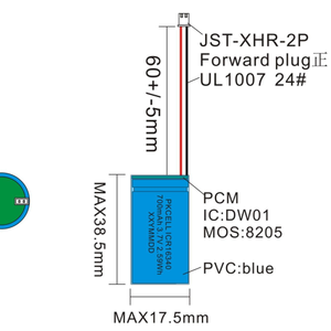 Batería de iones de litio PKCELL 3,7 V 16310 16340 <span class=keywords><strong>RCR123A</strong></span> Cr123a batería recargable con cables y conector PCM - Product Image 2