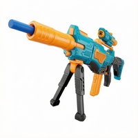 Pistolet à balles souples électrique pour enfants avec support et 100 fléchettes, ensemble de jeu de tir automatique, cadeau pour garçons
