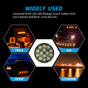 DXZ OEM 14 LED 42W Ambre 12-24V Certifié CE Phares Angel Eyes LED Stroboscopiques Lumière d'Alerte d'Urgence Flash pour Rénovation/Mise à Niveau Voitures Camions 1 - Product Image 5