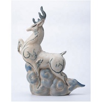 Ornement animal de sol de couleur fabriqué à la main Sculpture en céramique de lapin mignon nordique pour la décoration d'hôtel