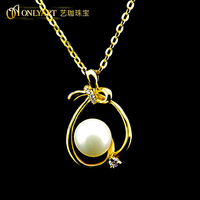 Collier pendentif en argent sterling 925 plaqué or 18 carats de haute qualité, perle d'eau douce vintage personnalisée, pour femmes