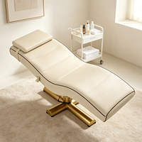 Moderne Luxus S-förmige PVC-Salon-Massageliege Multifunktionale Schönheitsliege mit Hochdichtem Schwamm Faltbar für Wimpern, Maniküre und Gesichtsbehandlungen
