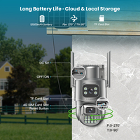 Cámara de Seguridad PTZ Solar 4G HiEasy G4-P11GFD-M2R con Doble Lente, Tarjeta SIM en la Nube, Seguimiento Automático de Personas, Resistente al Agua para Exteriores