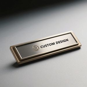 Venta al por Mayor de Placas de Identificación Personalizadas de Metal, Acero Inoxidable, Oro y Plata, con Grabado Láser, Magnéticas - Product Image 2