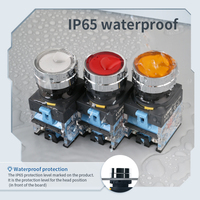 Interrupteurs à bouton-poussoir UL LA38 Series pour machine CNC, étanches IP65, en laiton chromé, 22 mm, momentanés, 10A, 1NO1NC