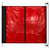 Kit Combiné de Rideaux de Soudure MIG/TIG Rouges de Haute Qualité, Écran de Soudure en Vinyle Transparent et Cadre en Acier