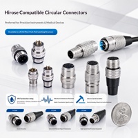 Peralatan Kontrol Industri ADAMICU Konektor Bundar M12 Kompatibel untuk Sinyal Steker Penerbangan 6P Male Push-Pull