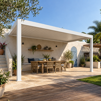 Solide Gardenline Design Aluminium-Lamellenpergola Pulverbeschichtet Wasserdicht Windbeständig Festes Dachsystem Ganzjahres-Schutz
