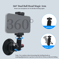 YUANYUJINGMI Support de fixation universel pour caméra avec ventouse de voiture de 3 pouces, bras magique pour Insta360