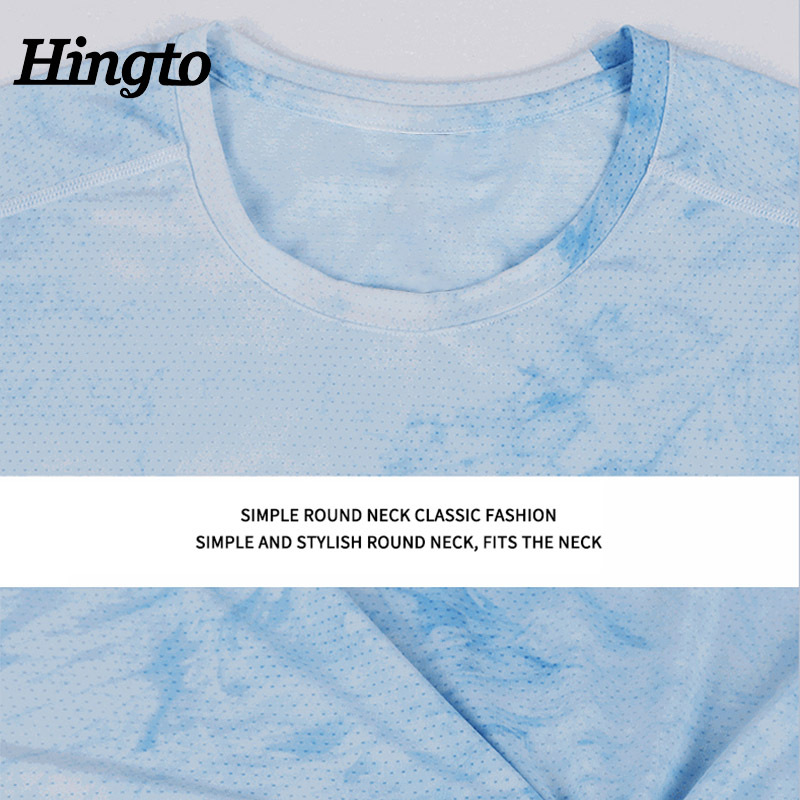 Custom Design Men cool dry t shirts Gymshark Sports Top Tie-dye Mesh Fabric Breathalbe Workout Fitness Fit Gym T Shirt