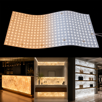 Lámina LED Flexible de Alta Densidad 484leds/m CCT, Circuito de Cobre, Blanco Dual 2700K-6500K, Lámina de Retroiluminación LED para Mostradores de Mármol y Ónix