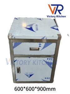 VICTORY KITCHEN Armoire de cuisine en acier inoxydable sur mesure avec tiroirs et portes pour le rangement de la cuisine, capacité de 300 kg, équipement de cuisine - Product Image 1